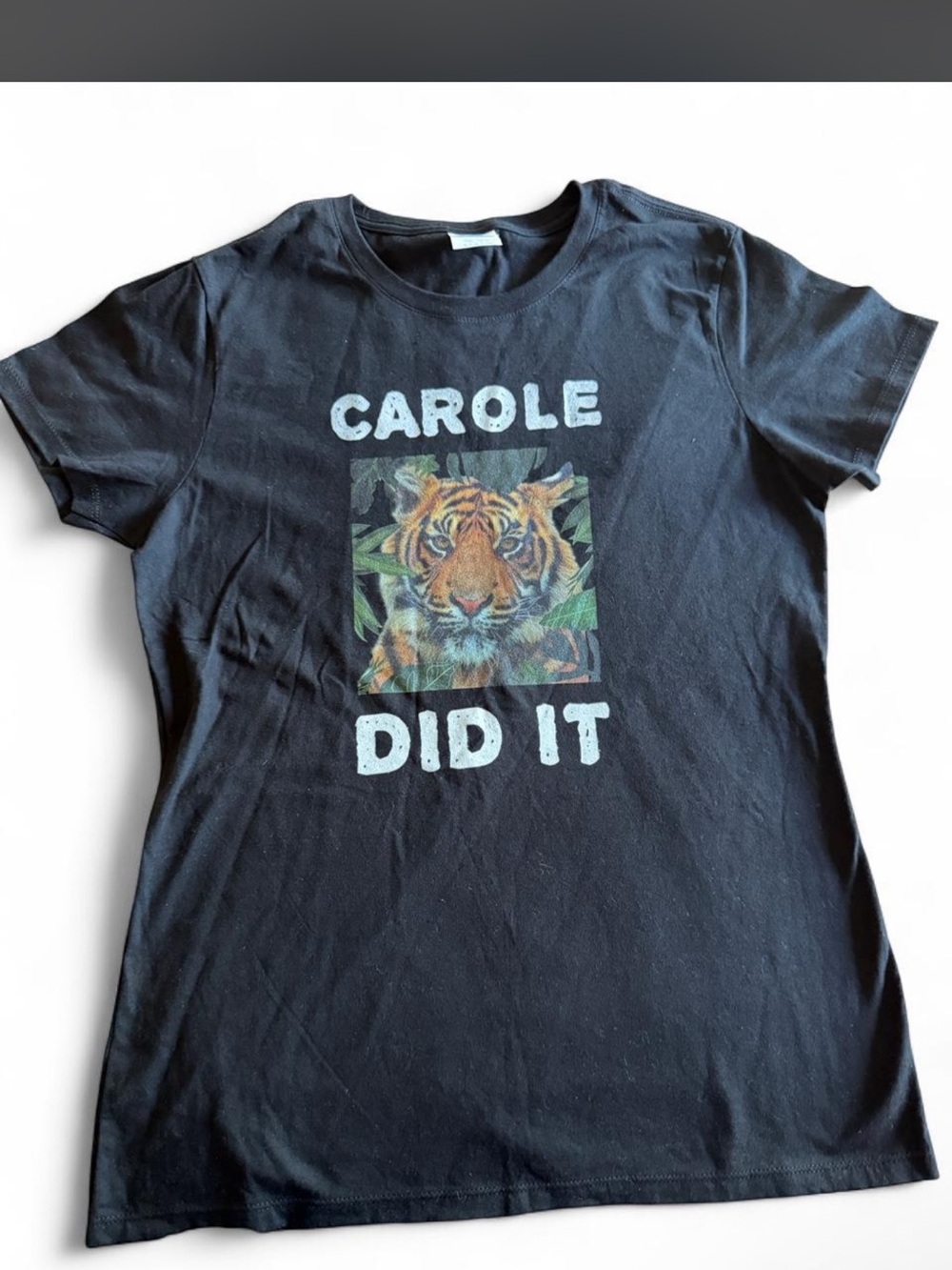 Carole Did It Tiger Graphic Tee – Women’s Small